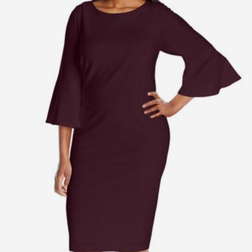 Peplum Sleeve Sheath Dress